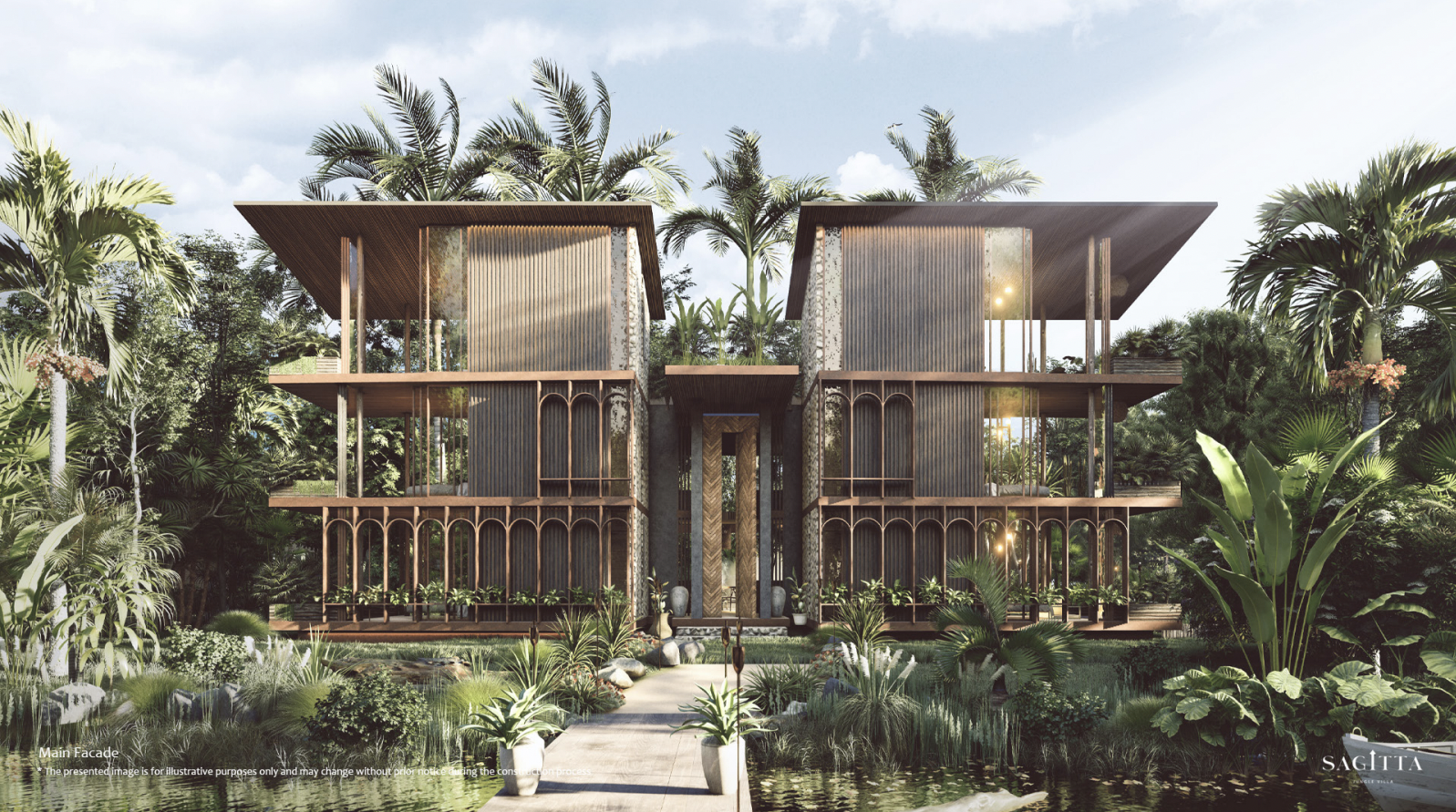 Front of villa