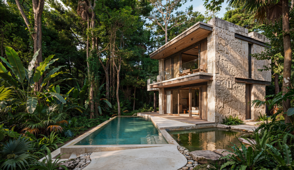 Luxury villa in Tulum with private pool and jungle surroundings